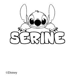 Coloriage pr&eacute;nom SERINE - d&eacute;cor Stitch