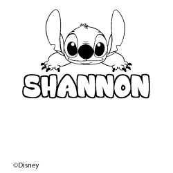 Coloriage pr&eacute;nom SHANNON - d&eacute;cor Stitch