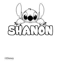 Coloriage pr&eacute;nom SHANON - d&eacute;cor Stitch