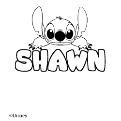 Coloriage pr&eacute;nom SHAWN - d&eacute;cor Stitch