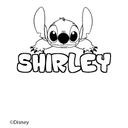 Coloriage pr&eacute;nom SHIRLEY - d&eacute;cor Stitch
