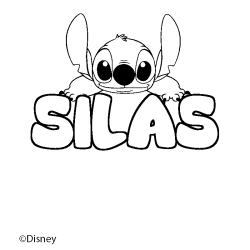 Coloriage pr&eacute;nom SILAS - d&eacute;cor Stitch