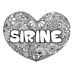 Coloriage SIRINE - d&eacute;cor Mandala coeur