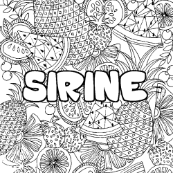 Coloriage SIRINE - d&eacute;cor Mandala fruits