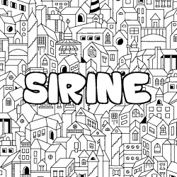 Coloriage SIRINE - d&eacute;cor Ville