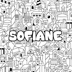Coloriage SOFIANE - d&eacute;cor Ville