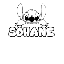 Coloriage prénom SOHANE - décor Stitch