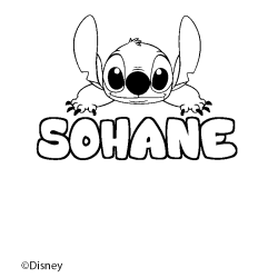 Coloriage pr&eacute;nom SOHANE - d&eacute;cor Stitch