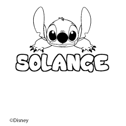 Coloriage pr&eacute;nom SOLANGE - d&eacute;cor Stitch
