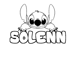 Coloriage prénom SOLENN - décor Stitch