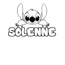 Coloriage prénom SOLENNE - décor Stitch