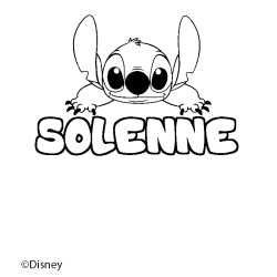 Coloriage pr&eacute;nom SOLENNE - d&eacute;cor Stitch