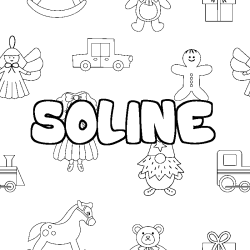 Coloriage SOLINE - d&eacute;cor Jouets
