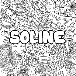 Coloriage SOLINE - d&eacute;cor Mandala fruits