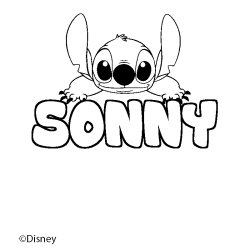 Coloriage pr&eacute;nom SONNY - d&eacute;cor Stitch