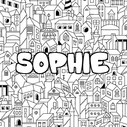 Coloriage SOPHIE - d&eacute;cor Ville