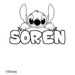 Coloriage SOREN - d&eacute;cor Stitch