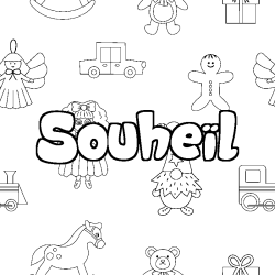 Coloriage Souhe&iuml;l - d&eacute;cor Jouets
