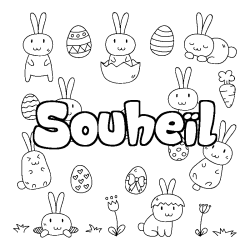 Coloriage Souhe&iuml;l - d&eacute;cor Paques