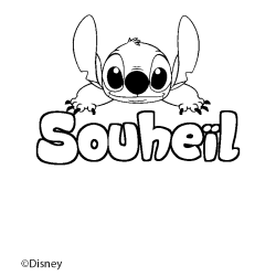 Coloriage Souhe&iuml;l - d&eacute;cor Stitch