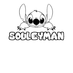 Coloriage prénom SOULEYMAN - décor Stitch