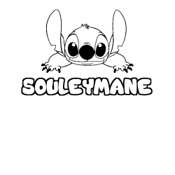 Coloriage prénom SOULEYMANE - décor Stitch