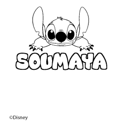 Coloriage SOUMAYA - d&eacute;cor Stitch