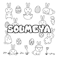 Coloriage SOUMEYA - d&eacute;cor Paques