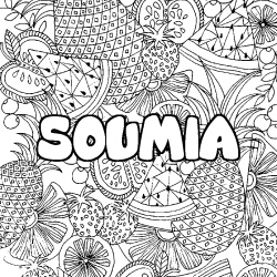Coloriage SOUMIA - d&eacute;cor Mandala fruits