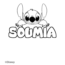 Coloriage SOUMIA - d&eacute;cor Stitch