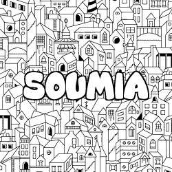 Coloriage SOUMIA - d&eacute;cor Ville