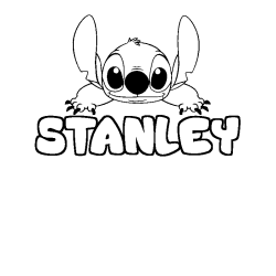 Coloriage prénom STANLEY - décor Stitch