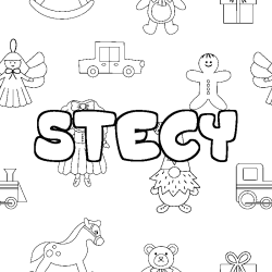 Coloriage STECY - d&eacute;cor Jouets