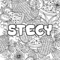 Coloriage STECY - d&eacute;cor Mandala fruits