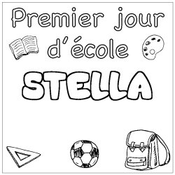 Coloriage STELLA - d&eacute;cor Premier jour d'&eacute;cole
