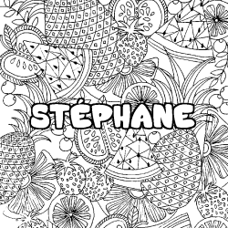 Coloriage ST&Eacute;PHANE - d&eacute;cor Mandala fruits