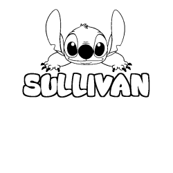 Coloriage prénom SULLIVAN - décor Stitch