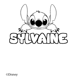 Coloriage pr&eacute;nom SYLVAINE - d&eacute;cor Stitch