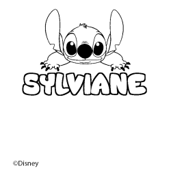 Coloriage pr&eacute;nom SYLVIANE - d&eacute;cor Stitch