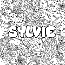 Coloriage SYLVIE - d&eacute;cor Mandala fruits