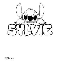 Coloriage SYLVIE - d&eacute;cor Stitch