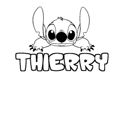 Coloriage prénom THIERRY - décor Stitch