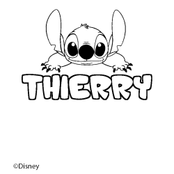 Coloriage pr&eacute;nom THIERRY - d&eacute;cor Stitch