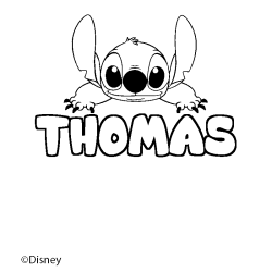 Coloriage pr&eacute;nom THOMAS - d&eacute;cor Stitch
