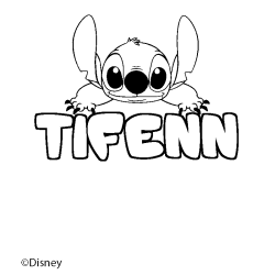 Coloriage pr&eacute;nom TIFENN - d&eacute;cor Stitch