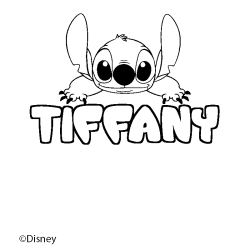 Coloriage pr&eacute;nom TIFFANY - d&eacute;cor Stitch