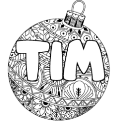 Coloriage prénom TIM - décor Boule de Noël