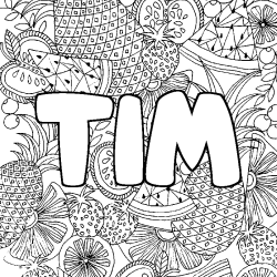 Coloriage TIM - d&eacute;cor Mandala fruits