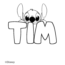 Coloriage pr&eacute;nom TIM - d&eacute;cor Stitch