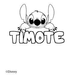 Coloriage pr&eacute;nom TIMOTE - d&eacute;cor Stitch